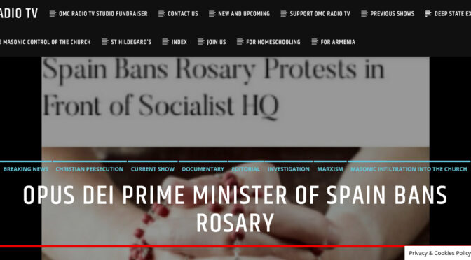 SPAIN: Opus Dei Business Graduate & Prime Minister Bans Rosary in Public