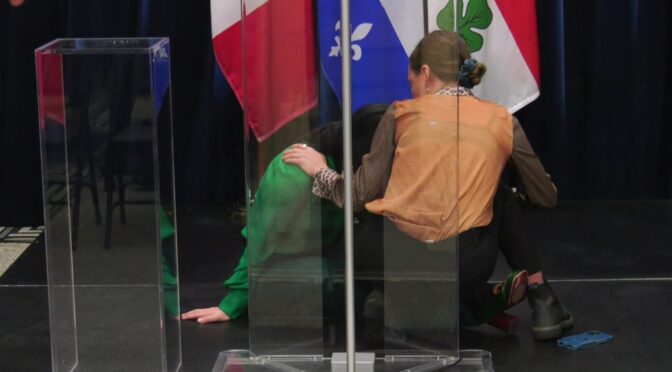 CANADA: Mayor of Montreal collapses during speech today