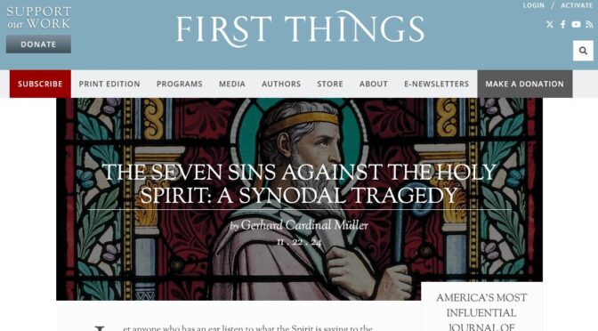 Cardinal Mueller: Pope Francis’ “Synods” are Gnostic